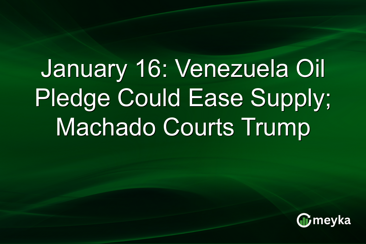 January 16: Venezuela Oil Pledge Could Ease Supply; Machado Courts Trump