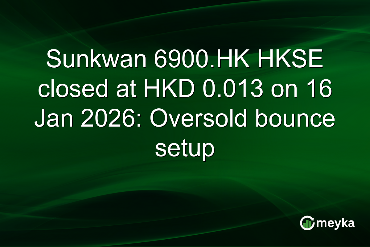 Sunkwan 6900.HK HKSE closed at HKD 0.013 on 16 Jan 2026: Oversold bounce setup