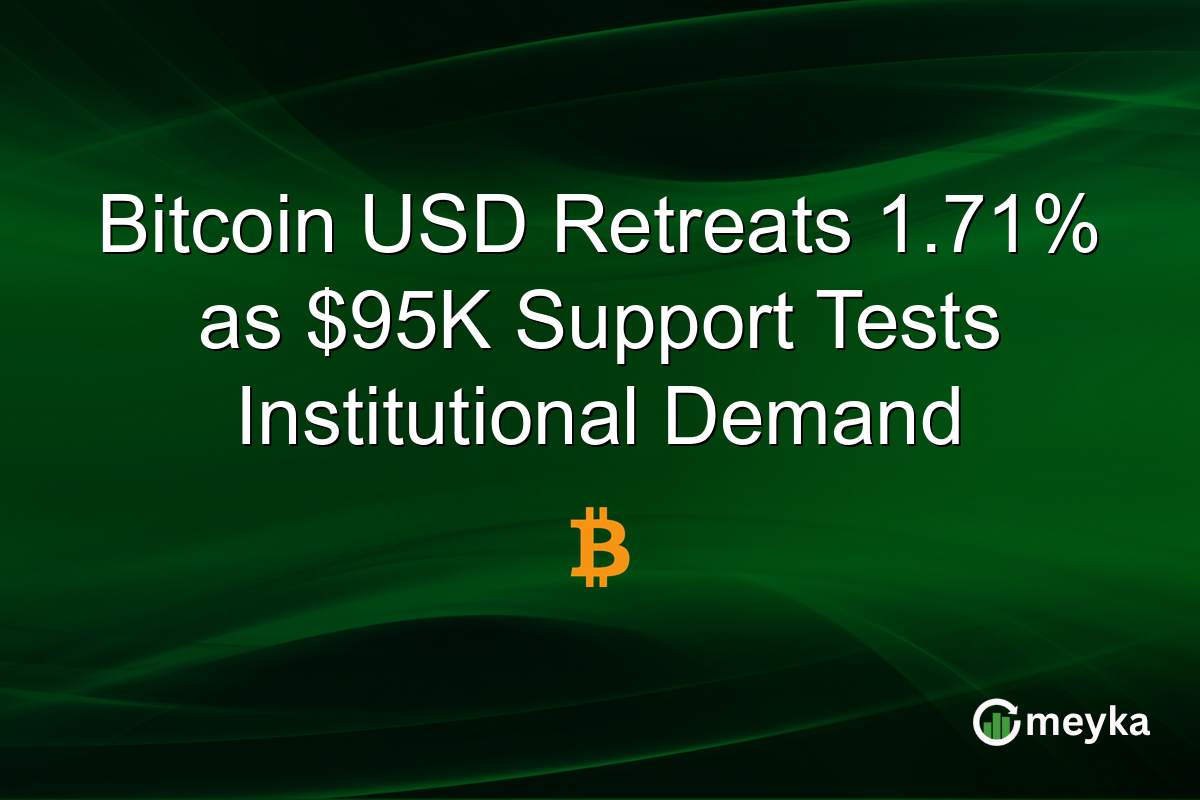 Bitcoin USD Retreats 1.71% as $95K Support Tests Institutional Demand