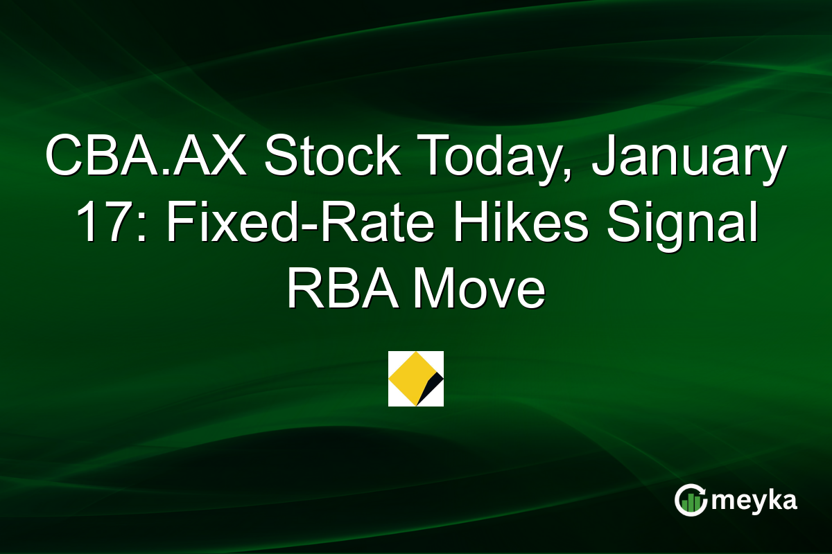 CBA.AX Stock Today, January 17: Fixed-Rate Hikes Signal RBA Move