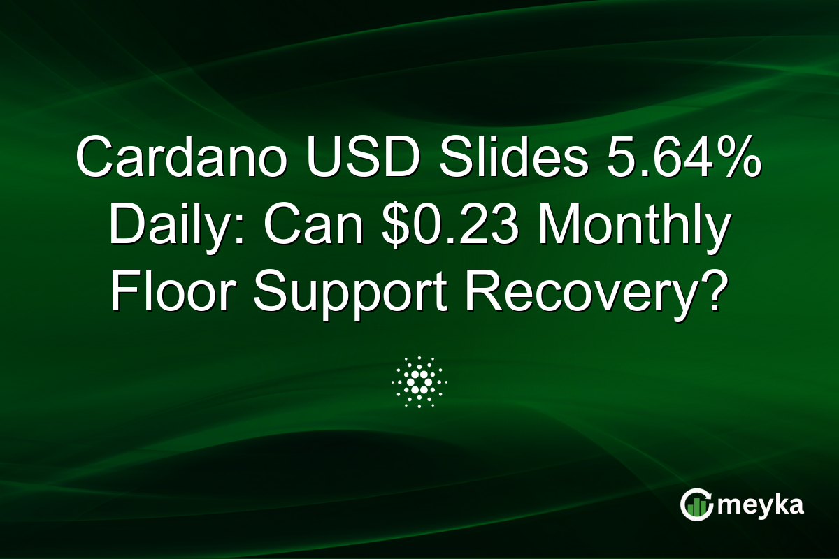 Cardano USD Slides 5.64% Daily: Can $0.23 Monthly Floor Support Recovery?