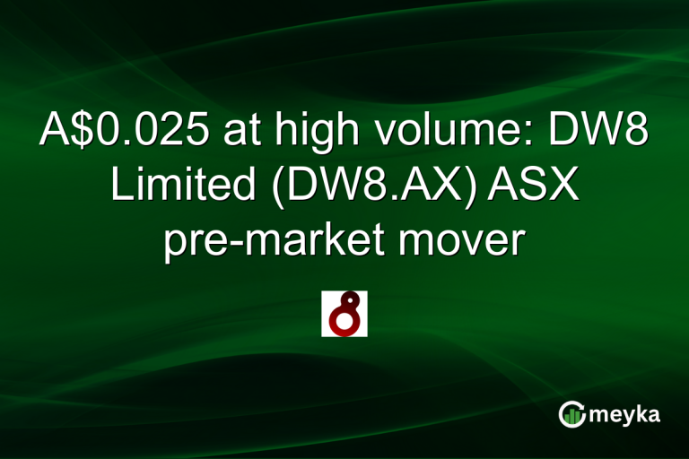 A$0.025 at high volume: DW8 Limited (DW8.AX) ASX pre-market mover