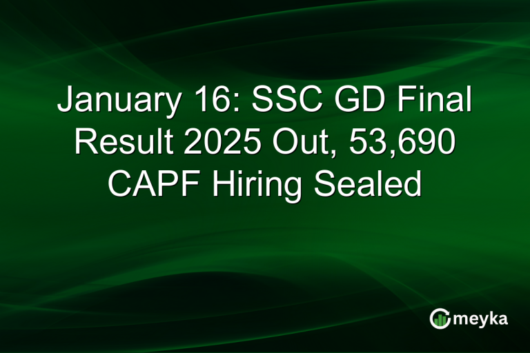 January 16: SSC GD Final Result 2025 Out, 53,690 CAPF Hiring Sealed