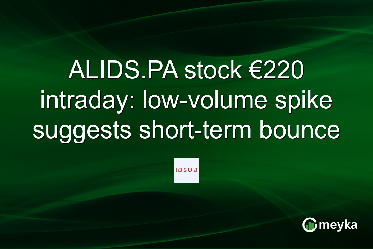 ALIDS.PA stock €220 intraday: low-volume spike suggests short-term bounce