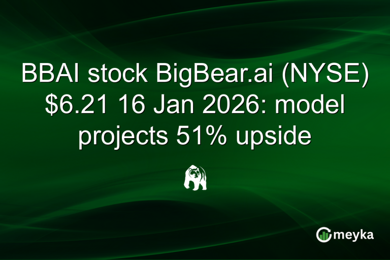 BBAI stock BigBear.ai (NYSE) $6.21 16 Jan 2026: model projects 51% upside