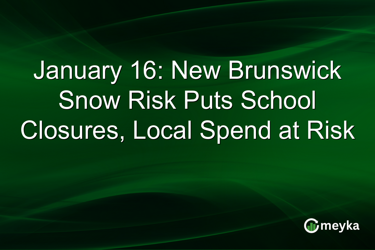 January 16: New Brunswick Snow Risk Puts School Closures, Local Spend at Risk