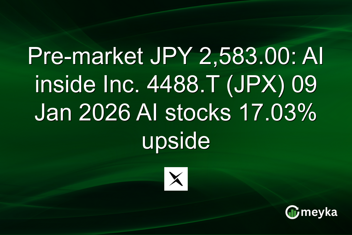 Pre-market JPY 2,583.00: AI inside Inc. 4488.T (JPX) 09 Jan 2026 AI stocks 17.03% upside