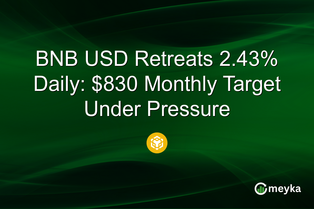 BNB USD Retreats 2.43% Daily: $830 Monthly Target Under Pressure