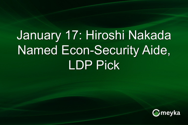 January 17: Hiroshi Nakada Named Econ-Security Aide, LDP Pick