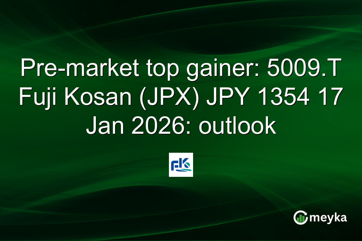 Pre-market top gainer: 5009.T Fuji Kosan (JPX) JPY 1354 17 Jan 2026: outlook