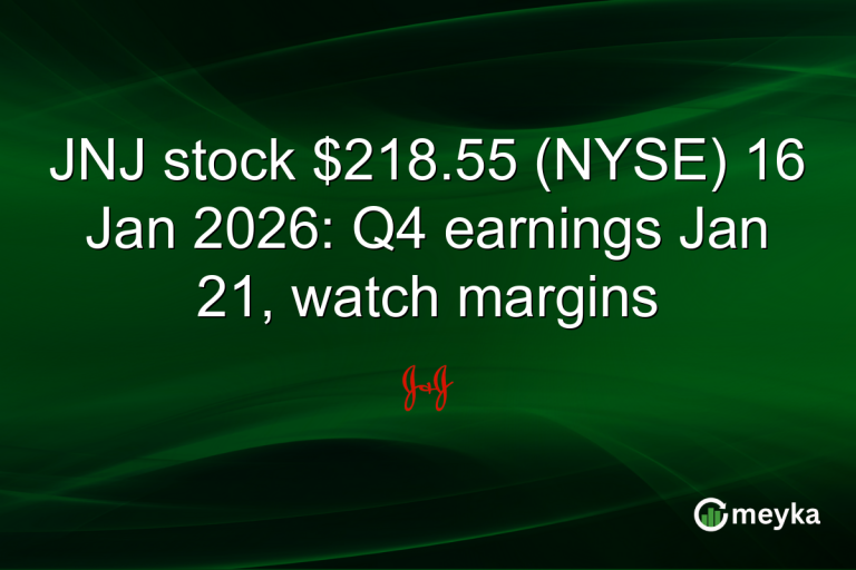 JNJ stock $218.55 (NYSE) 16 Jan 2026: Q4 earnings Jan 21, watch margins