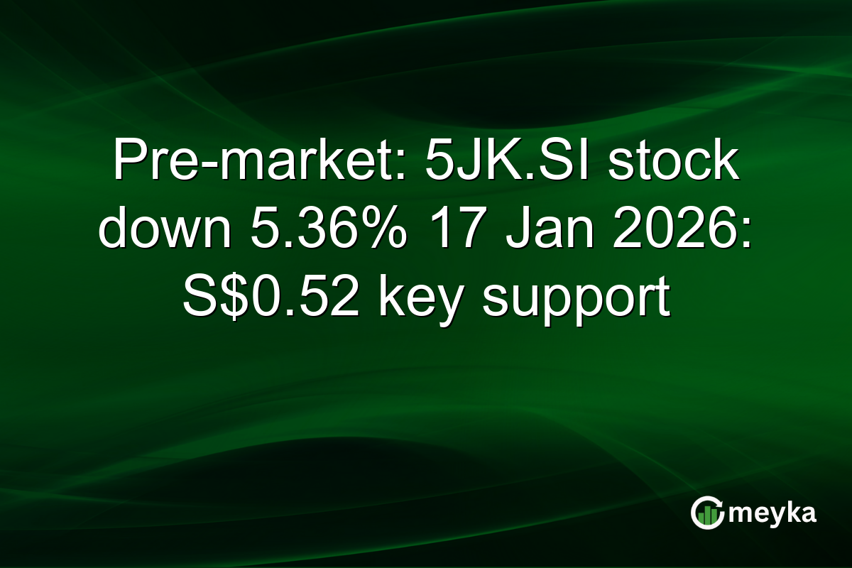 Pre-market: 5JK.SI stock down 5.36% 17 Jan 2026: S$0.52 key support