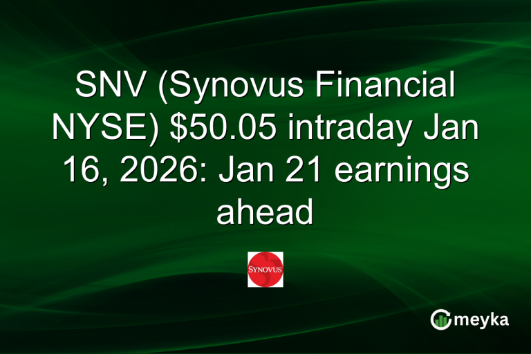 SNV (Synovus Financial NYSE) $50.05 intraday Jan 16, 2026: Jan 21 earnings ahead