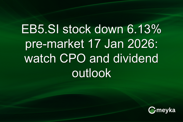 EB5.SI stock down 6.13% pre-market 17 Jan 2026: watch CPO and dividend outlook