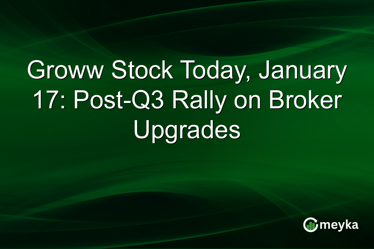 Groww Stock Today, January 17: Post-Q3 Rally on Broker Upgrades