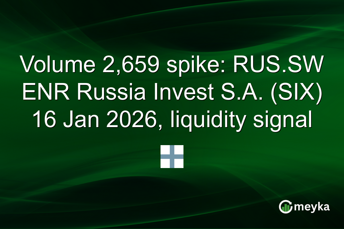 Volume 2,659 spike: RUS.SW ENR Russia Invest S.A. (SIX) 16 Jan 2026, liquidity signal