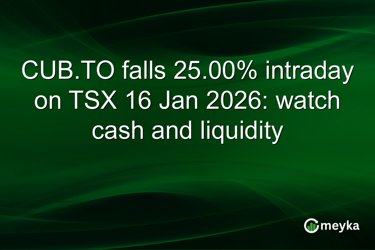 CUB.TO falls 25.00% intraday on TSX 16 Jan 2026: watch cash and liquidity
