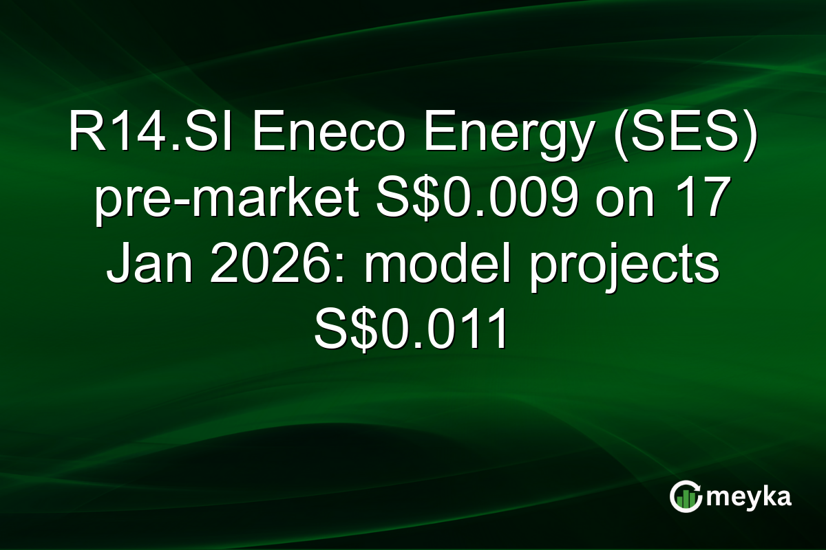 R14.SI Eneco Energy (SES) pre-market S$0.009 on 17 Jan 2026: model projects S$0.011