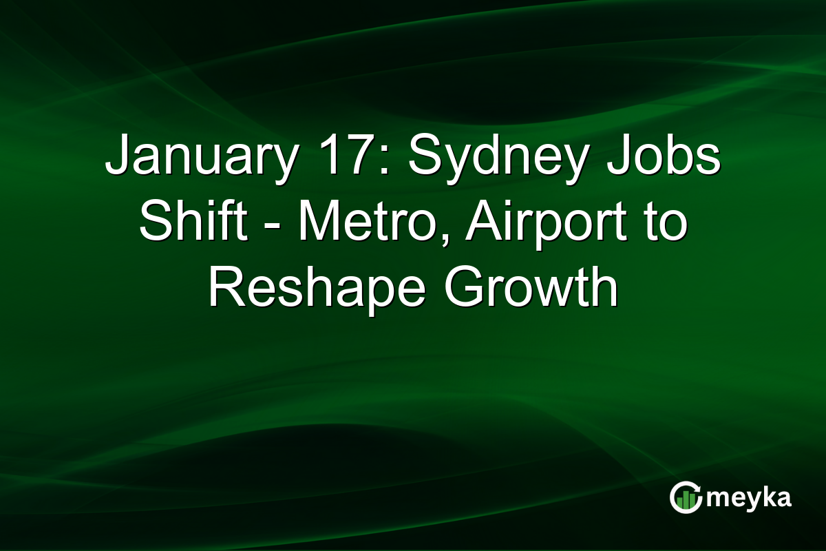 January 17: Sydney Jobs Shift - Metro, Airport to Reshape Growth