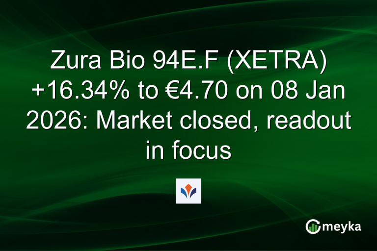Zura Bio 94E.F (XETRA) +16.34% to €4.70 on 08 Jan 2026: Market closed, readout in focus