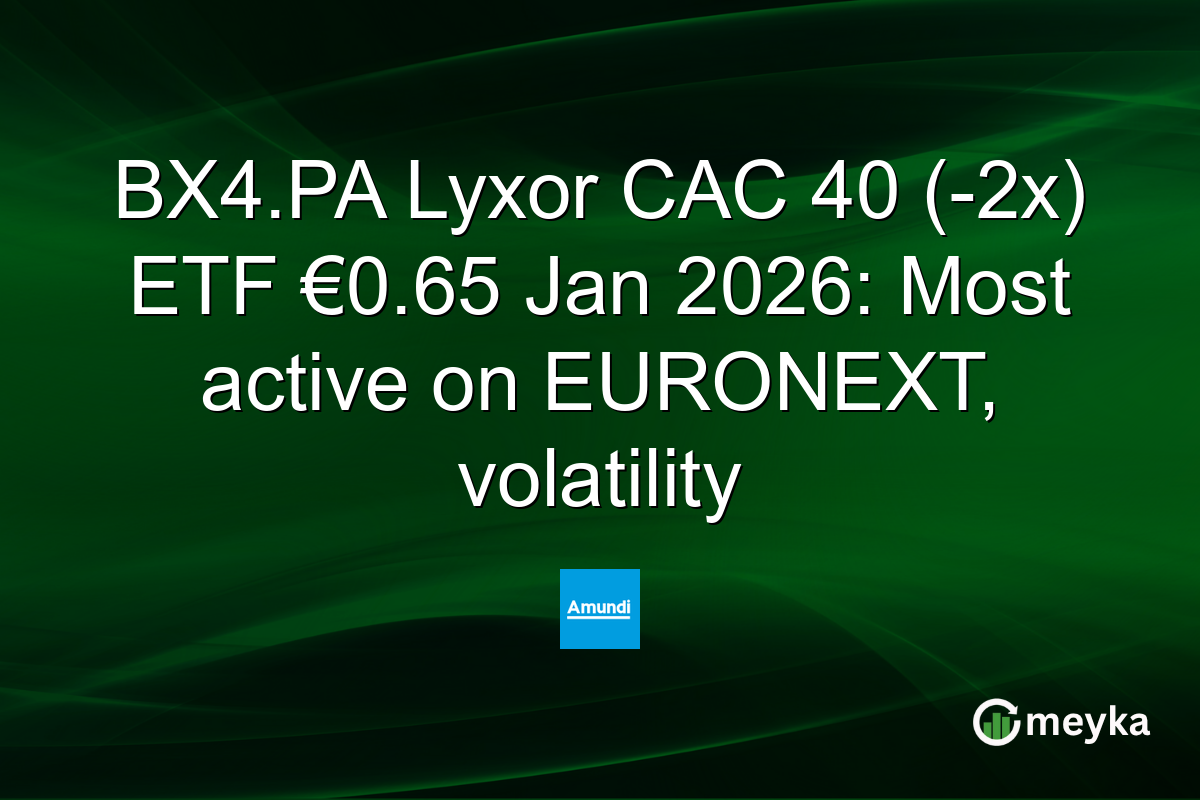 BX4.PA Lyxor CAC 40 (-2x) ETF €0.65 Jan 2026: Most active on EURONEXT, volatility