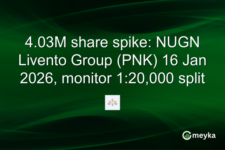 4.03M share spike: NUGN Livento Group (PNK) 16 Jan 2026, monitor 1:20,000 split