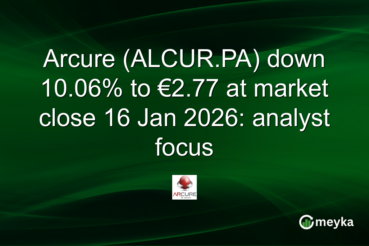 Arcure (ALCUR.PA) down 10.06% to €2.77 at market close 16 Jan 2026: analyst focus