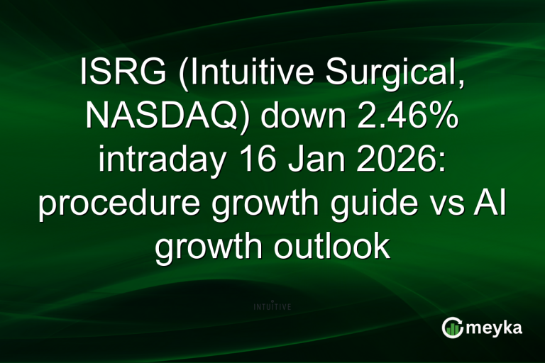 ISRG (Intuitive Surgical, NASDAQ) down 2.46% intraday 16 Jan 2026: procedure growth guide vs AI growth outlook