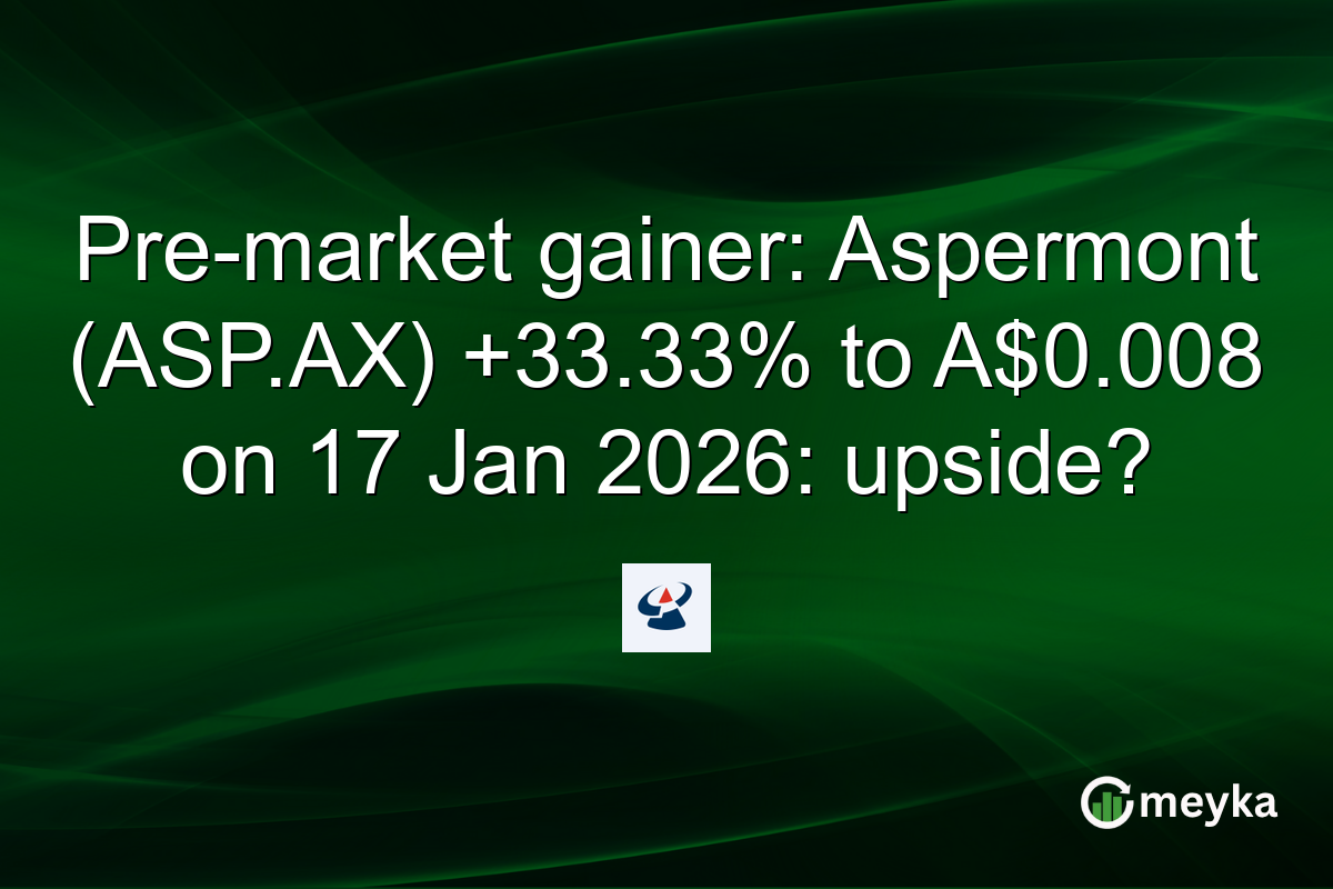 Pre-market gainer: Aspermont (ASP.AX) +33.33% to A$0.008 on 17 Jan 2026: upside?