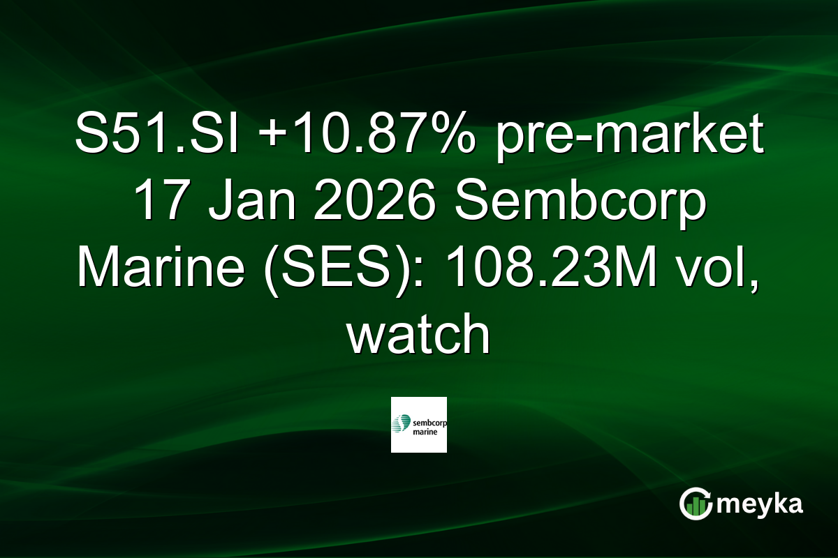 S51.SI +10.87% pre-market 17 Jan 2026 Sembcorp Marine (SES): 108.23M vol, watch