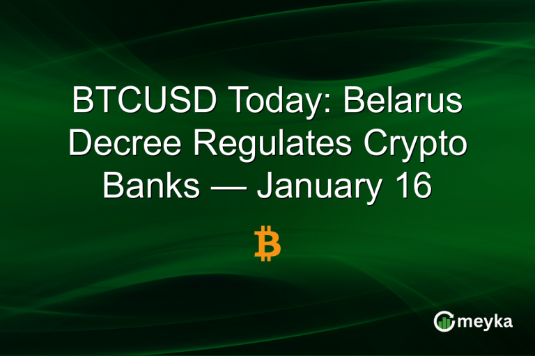 BTCUSD Today: Belarus Decree Regulates Crypto Banks — January 16