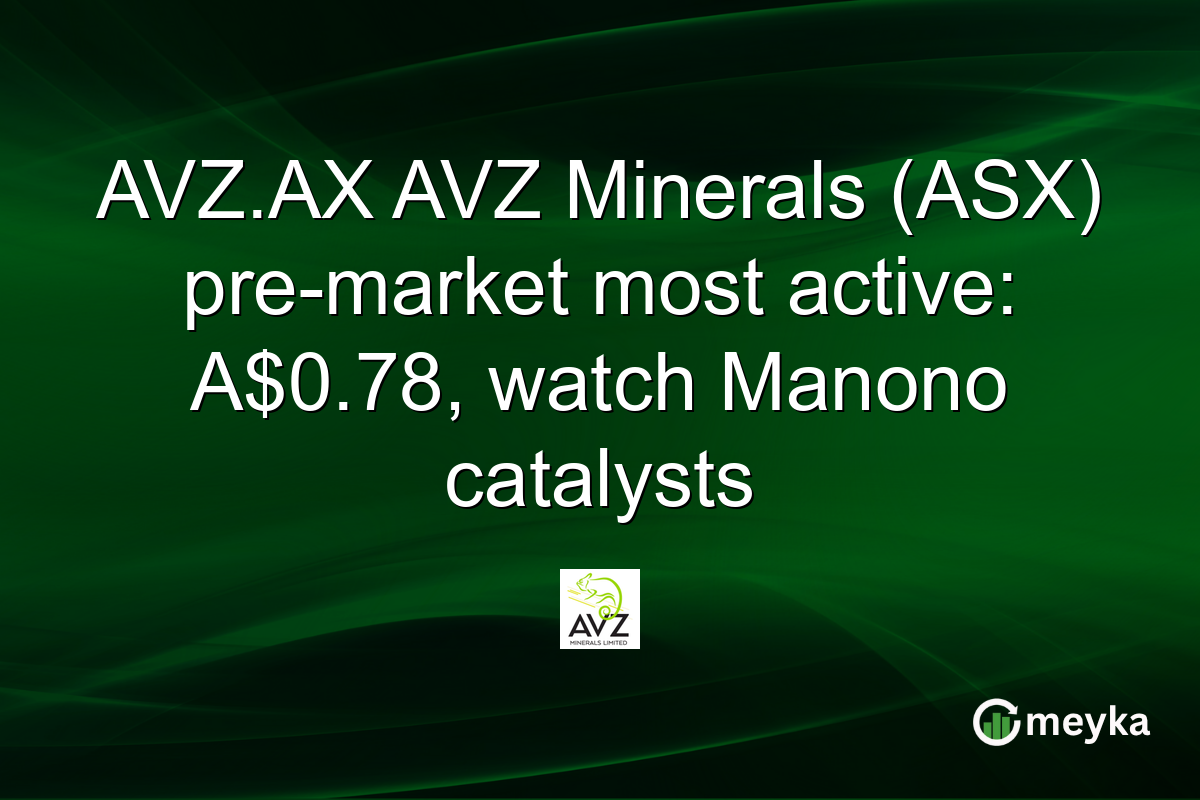 AVZ.AX AVZ Minerals (ASX) pre-market most active: A$0.78, watch Manono catalysts