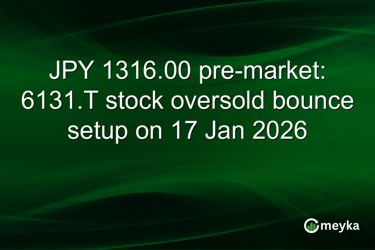 JPY 1316.00 pre-market: 6131.T stock oversold bounce setup on 17 Jan 2026