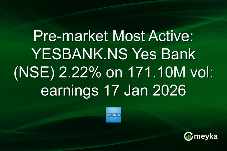Pre-market Most Active: YESBANK.NS Yes Bank (NSE) 2.22% on 171.10M vol: earnings 17 Jan 2026