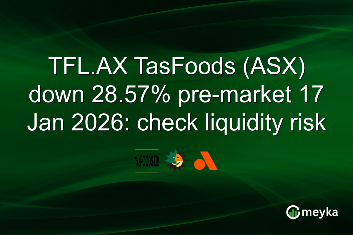 TFL.AX TasFoods (ASX) down 28.57% pre-market 17 Jan 2026: check liquidity risk