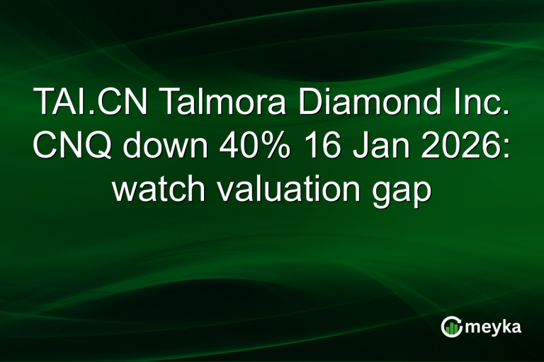 TAI.CN Talmora Diamond Inc. CNQ down 40% 16 Jan 2026: watch valuation gap