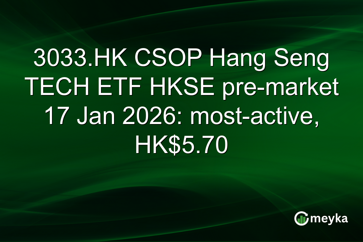 3033.HK CSOP Hang Seng TECH ETF HKSE pre-market 17 Jan 2026: most-active, HK$5.70