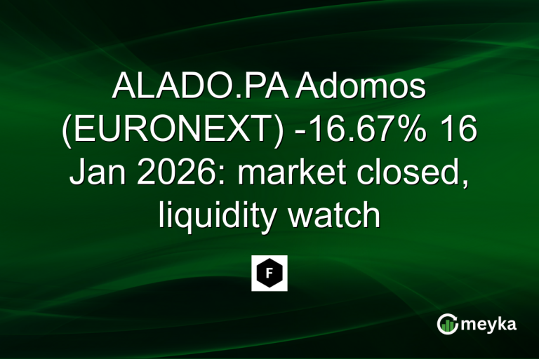 ALADO.PA Adomos (EURONEXT) -16.67% 16 Jan 2026: market closed, liquidity watch