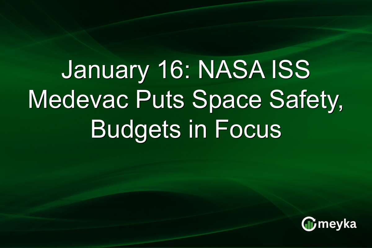 January 16: NASA ISS Medevac Puts Space Safety, Budgets in Focus