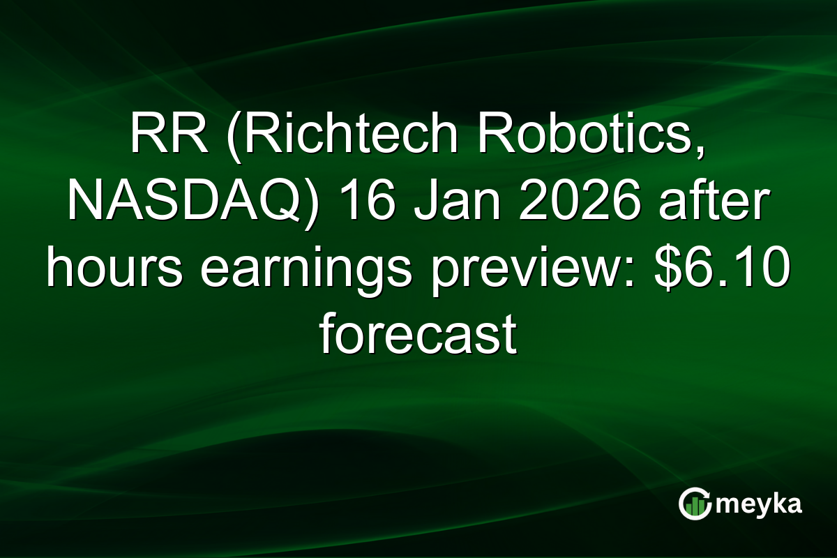 RR (Richtech Robotics, NASDAQ) 16 Jan 2026 after hours earnings preview: $6.10 forecast