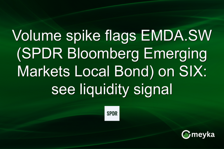 Volume spike flags EMDA.SW (SPDR Bloomberg Emerging Markets Local Bond) on SIX: see liquidity signal