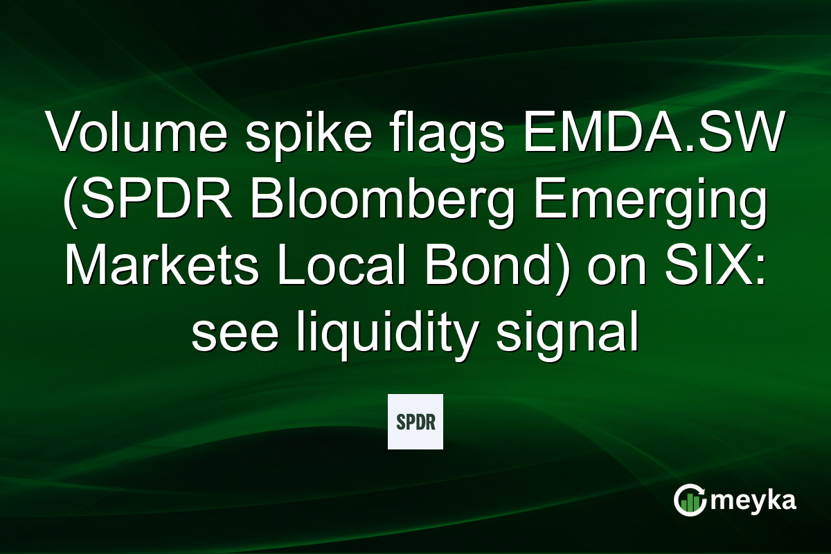 Volume spike flags EMDA.SW (SPDR Bloomberg Emerging Markets Local Bond) on SIX: see liquidity signal