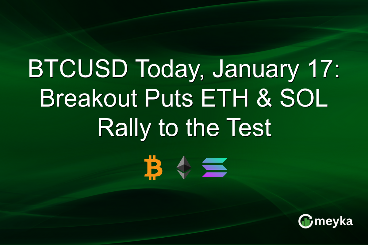 BTCUSD Today, January 17: Breakout Puts ETH & SOL Rally to the Test