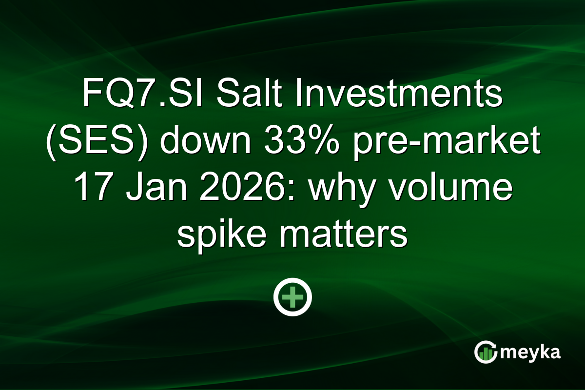 FQ7.SI Salt Investments (SES) down 33% pre-market 17 Jan 2026: why volume spike matters