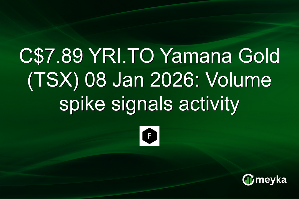 C$7.89 YRI.TO Yamana Gold (TSX) 08 Jan 2026: Volume spike signals activity