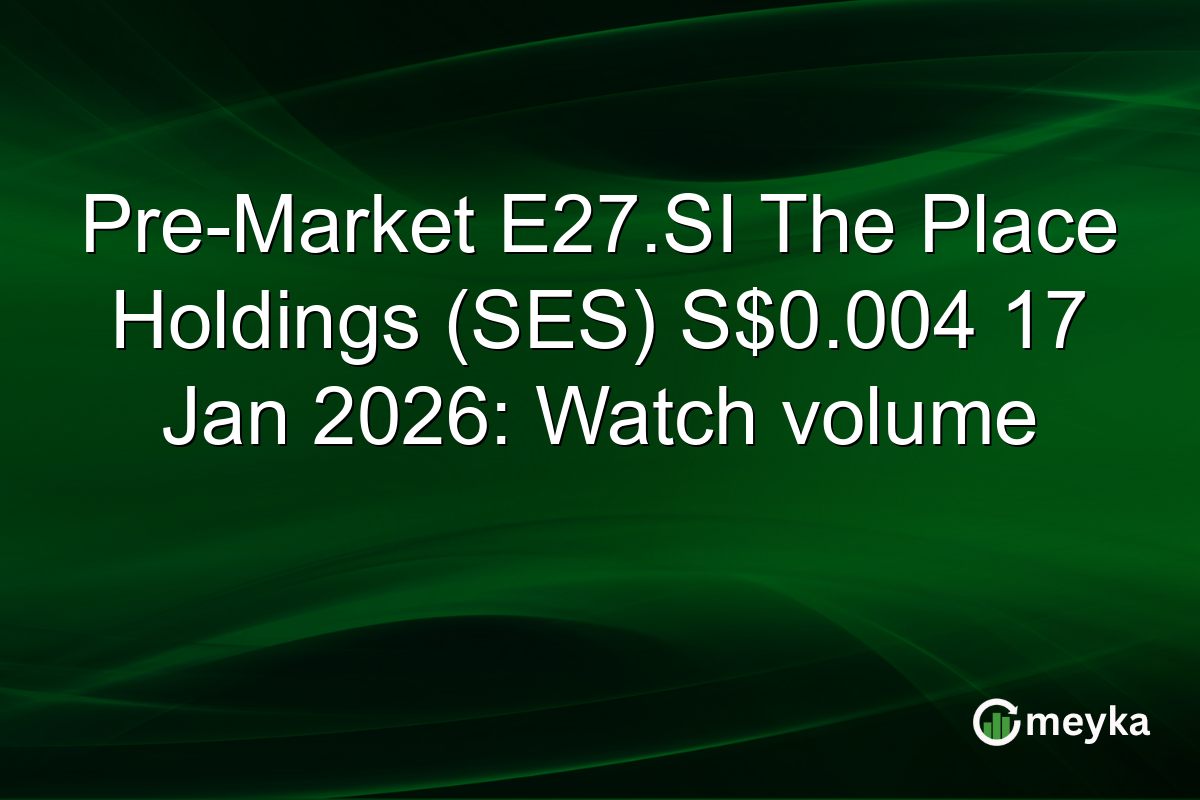 Pre-Market E27.SI The Place Holdings (SES) S$0.004 17 Jan 2026: Watch volume