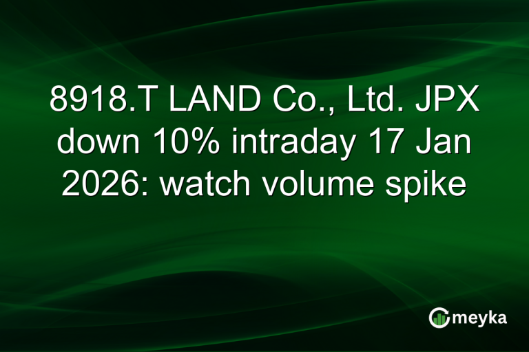 8918.T LAND Co., Ltd. JPX down 10% intraday 17 Jan 2026: watch volume spike