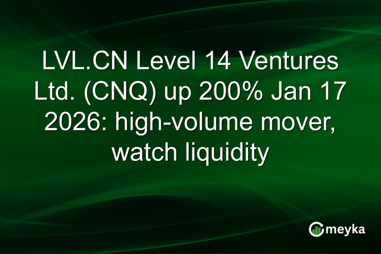 LVL.CN Level 14 Ventures Ltd. (CNQ) up 200% Jan 17 2026: high-volume mover, watch liquidity