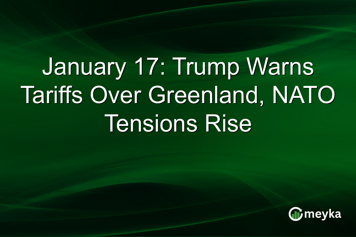 January 17: Trump Warns Tariffs Over Greenland, NATO Tensions Rise