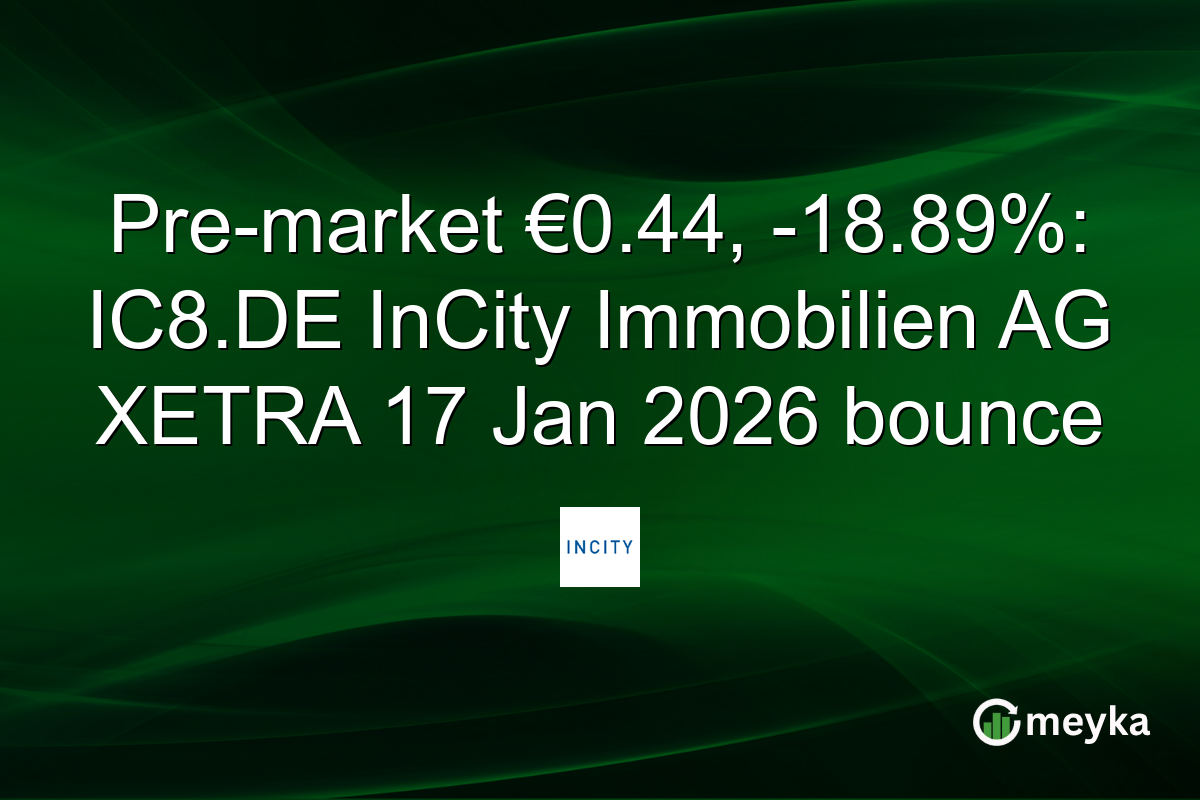 Pre-market €0.44, -18.89%: IC8.DE InCity Immobilien AG XETRA 17 Jan 2026 bounce